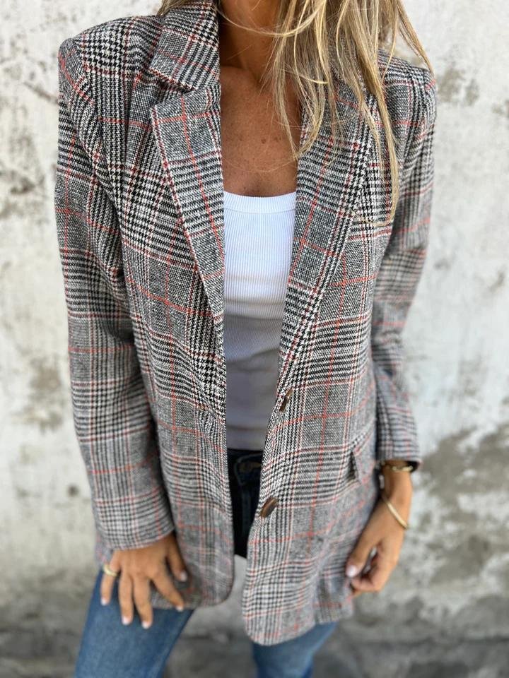 Danaya | Stijlvolle Dames Winter Geruite Blazer