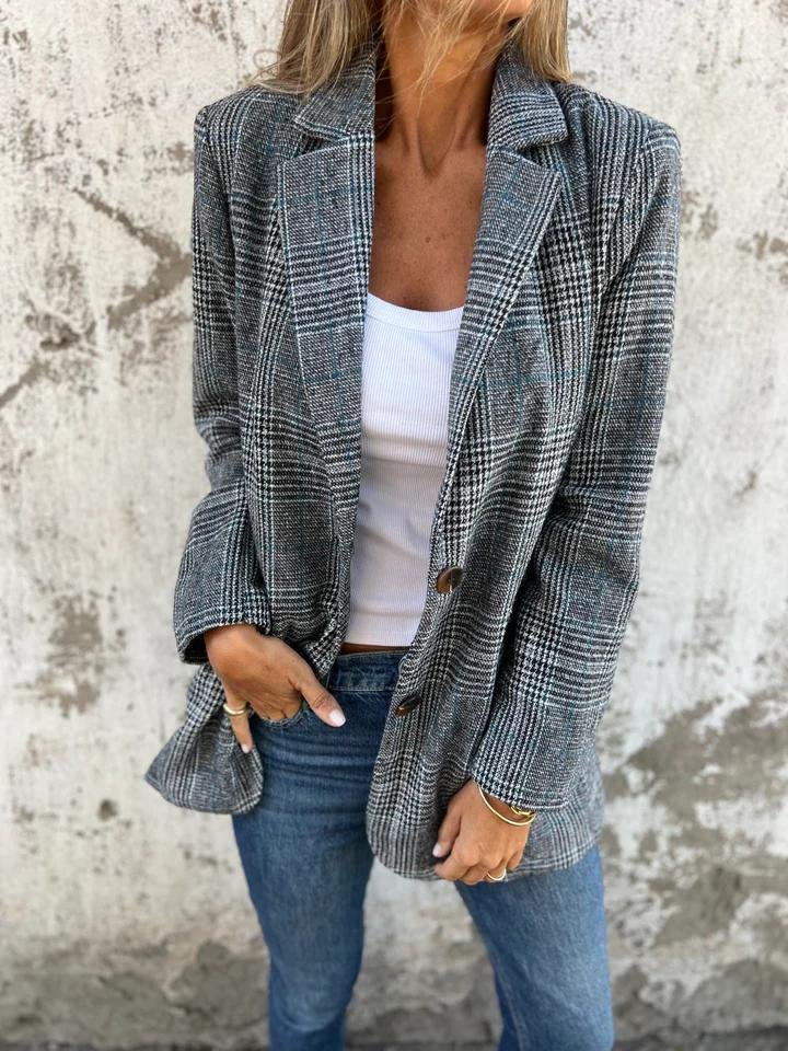 Danaya | Stijlvolle Dames Winter Geruite Blazer